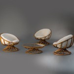 rattan set by Bernard Govin.