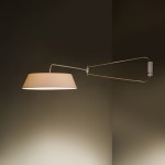 Double arm white lacquered wall light by Robert Mathieu