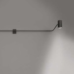 Large bed headboard double wall light by Robert Mathieu 