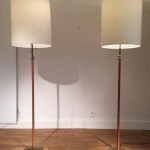 Paire de lampadaires  en cuir