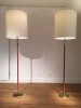 Paire de lampadaires  en cuir