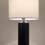 Black ceramic lamp by Georges Jouve