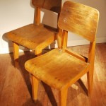 Paire de Chaises Tout Bois de Marcel Gascoin