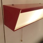 Red lacquered wall light with perspex by Jacques Biny