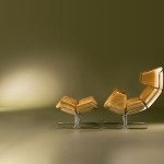 “Triennale” armchair and footrest by Michel Mortier