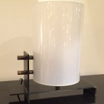 Pair of lamps in perspex and blackened metal by Georges Frydman