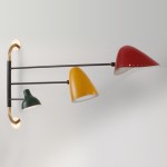 Rare 3 adjustable arms wall light by Robert Mathieu