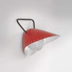 Red shell wall light by Robert Mathieu