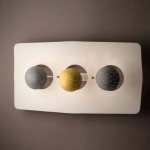 Rare 3 lights screen wall light by Robert Mathieu