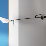 Wall light with counterweight and perspex lampshade by Robert Mathieu