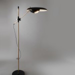 Black lacquered floor lamp by Oscar Torlasco