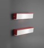 Pair of small red lacquered wall light by Jacques Biny