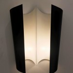 Pair of black and ehite Stilnovo wall lights