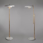 Rare pair of white lacquered floor lamps by Oscar Torlasco