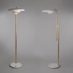 Rare paire de lampadaires laqué blancs d'Oscar Torlasco