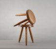 Pair of wooden stools by Charlotte Perriand