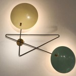 Rare double light wall light by Bruno Gatta