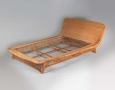 Exceptional rattan bed by Louis Sognot 