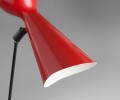 Rare pair of red lacquered wall light with double ball joint by Robert Mathieu