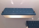 Pair of blue lacquered wall lights with shutters by Jacques Biny