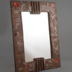 Rare large mirror by Gilbert Portanier 