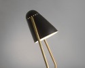 Lampe cocotte en laiton et métal laqué noir de Robert Mathieu