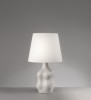 Exceptionnal lamp base in white cracked ceramic by Georges Jouve